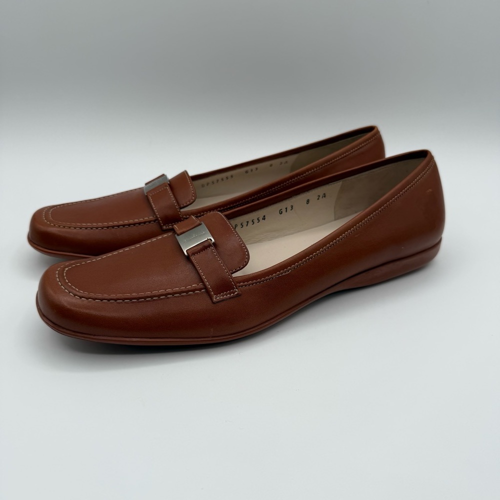 Salvatore Ferragamo Vintage Brown Driving Leather Loafers Size 8 - 2A - Picture 6 of 17